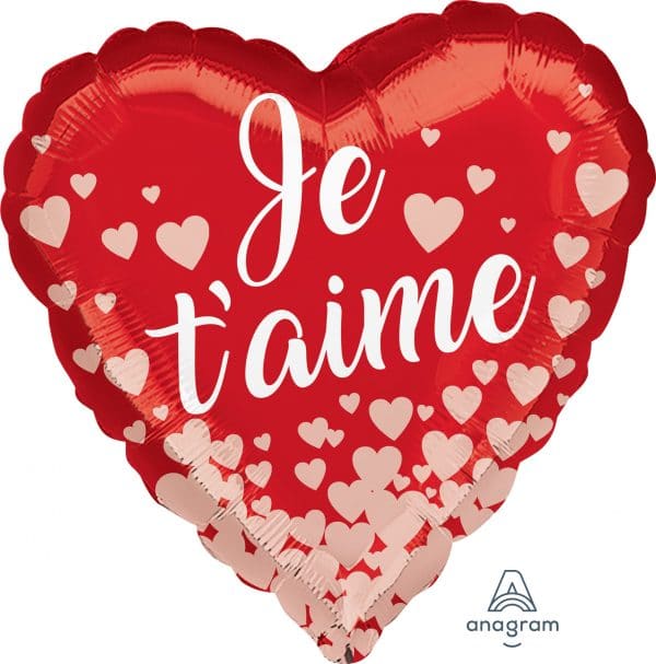 M.18'' JE T'AIME COEURS ROSE GOLD