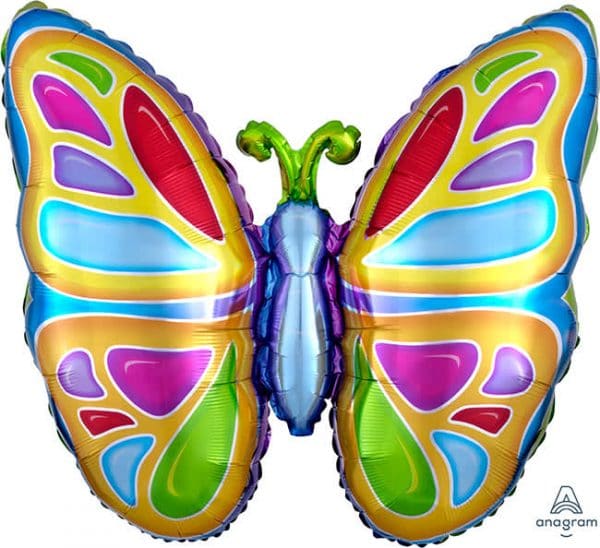 M.25'' MYLAR BRIGHT BUTTERFLY H/S
