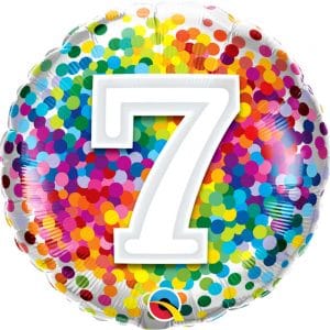 M.18'' CHIFFRE 7 RAINBOW BIRTHDAY CONFETTI