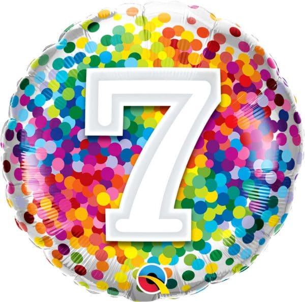 M.18'' CHIFFRE 7 RAINBOW BIRTHDAY CONFETTI