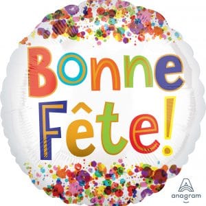 M.18'' BONNE FETE POIS MULTICOULEURS
