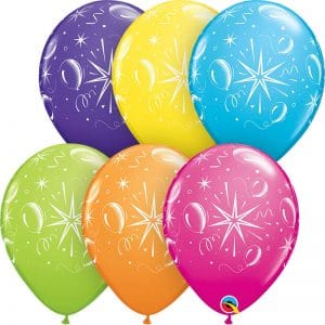 B.11'' SPARKLE BALLOONS TROPICAL ASS P/50