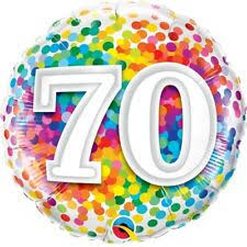 M.18'' CHIFFRE 70 RAINBOW CONFETTI